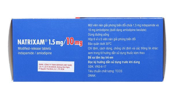 Natrixam 1.5mg/10mg trị tăng huyết áp (6 vỉ x 5 viên)