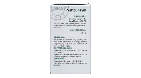 NattoEnzym hỗ trợ tan cục máu đông, ngừa đột quỵ hộp 90 viên