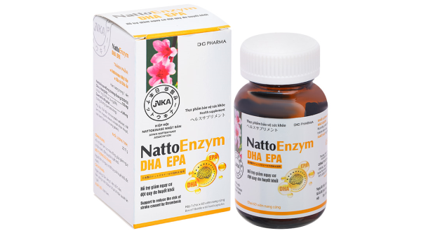 NattoEnzym DHA EPA giúp giảm nguy cơ tắc mạch, đột quỵ do huyết khối chai 60 viên