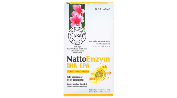 NattoEnzym DHA EPA giúp giảm nguy cơ tắc mạch, đột quỵ do huyết khối chai 60 viên