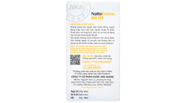 NattoEnzym DHA EPA giúp giảm nguy cơ tắc mạch, đột quỵ do huyết khối chai 60 viên