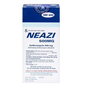 Neazi 500mg trị nhiễm khuẩn đường hô hấp (1 vỉ x 3 viên)