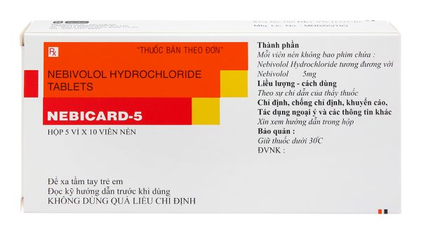 Nebicard-5 trị tăng huyết áp (5 vỉ x 10 viên)
