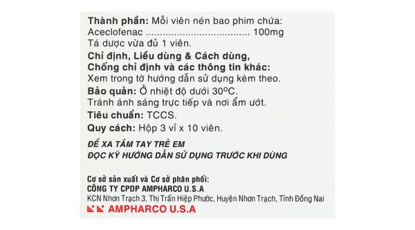Neo-Nidal 100mg giảm đau, kháng viêm xương khớp (3 vỉ x 10 viên)