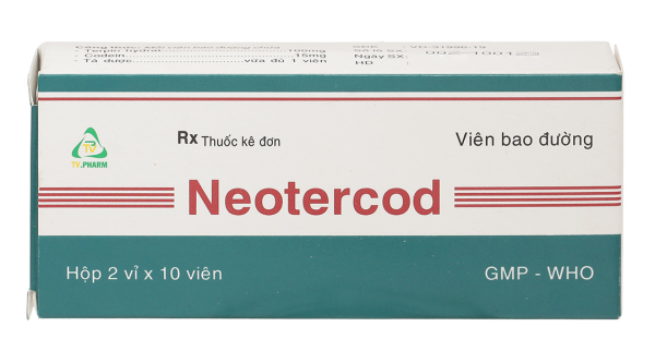 Neotercod trị triệu chứng ho khan, ho do kích ứng (2 vỉ x 10 viên)