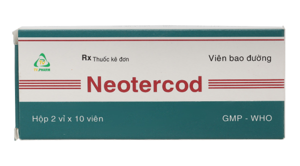 Neotercod trị triệu chứng ho khan, ho do kích ứng (2 vỉ x 10 viên)