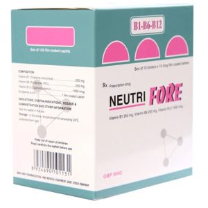 Neutri Fore trị viêm dây thần kinh, thiếu máu ác tính (10 vỉ x 10 viên)