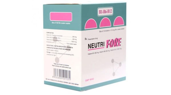 Neutri Fore trị viêm dây thần kinh, thiếu máu ác tính (10 vỉ x 10 viên)