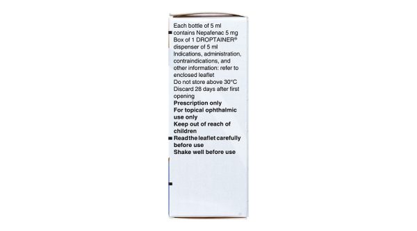 Hỗn dịch nhỏ mắt Nevanac 1 mg/ml trị viêm và đau mắt sau phẫu thuật chai 5ml
