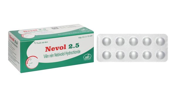 Nevol 2.5 điều trị tăng huyết áp vô căn, suy tim mạn tính (10 vỉ x 10 viên)