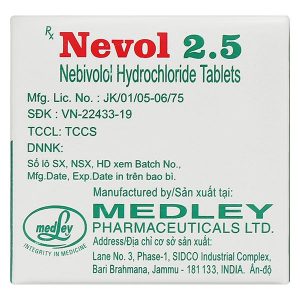 Nevol 2.5 điều trị tăng huyết áp vô căn, suy tim mạn tính (10 vỉ x 10 viên)