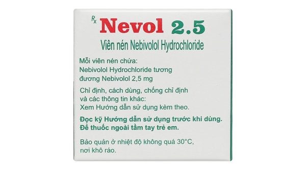 Nevol 2.5 điều trị tăng huyết áp vô căn, suy tim mạn tính (10 vỉ x 10 viên)