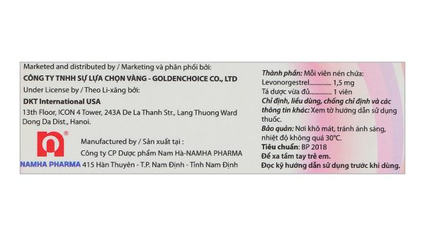 New Choice EC Izzi 1,5mcg tránh thai khẩn cấp 72 giờ(1 vỉ x 1 viên)