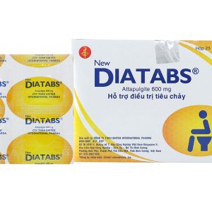 New Diatabs 600mg trị tiêu chảy cấp và mạn tính (25 vỉ x 4 viên)