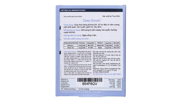 New Nordic Deep Breath hỗ trợ giảm viêm xoang, hen suyễn hộp 30 viên