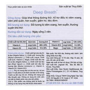 New Nordic Deep Breath hỗ trợ giảm viêm xoang, hen suyễn hộp 30 viên
