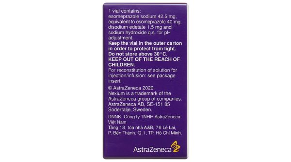 Bột pha tiêm Nexium 40mg trị trào ngược dạ dày-thực quản hộp 1 lọ 40mg