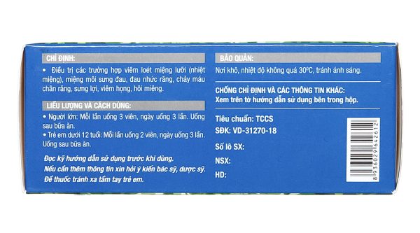 Nhiệt Miệng PV trị nhiệt miệng, hôi miệng (5 vỉ x 10 viên)