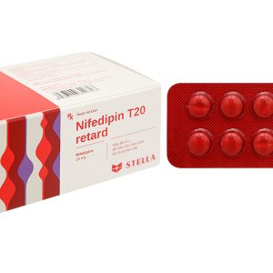 Nifedipin T20 Retard Stella trị tăng huyết áp, đau thắt ngực (10 vỉ x 10 viên)