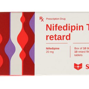 Nifedipin T20 Retard Stella trị tăng huyết áp, đau thắt ngực (10 vỉ x 10 viên)