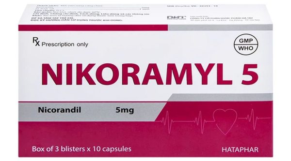Nikoramyl 5 phòng và điều trị cơn đau thắt ngực (3 vỉ x 10 viên)