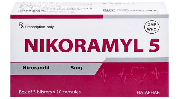 Nikoramyl 5 phòng và điều trị cơn đau thắt ngực (3 vỉ x 10 viên)