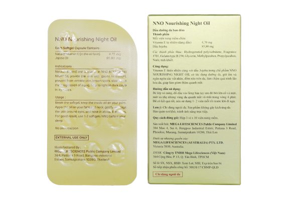 Dầu dưỡng da ban đêm NNO Nourishing giữ ẩm, ngừa nếp nhăn hộp 30 viên