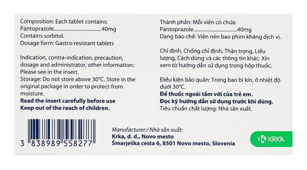 Nolpaza 40mg điều trị loét đường tiêu hoá, trào ngược dạ dày (1 vỉ x 14 viên)