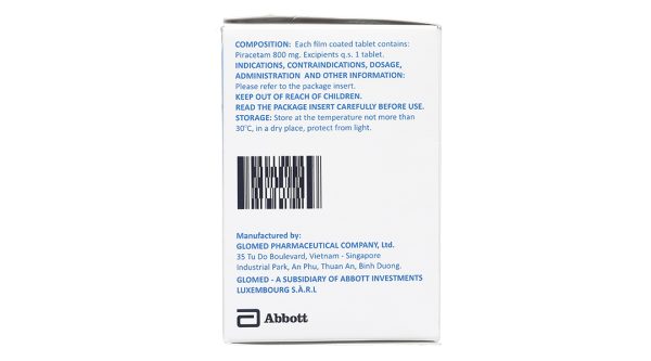Nootryl 800 trị chóng mặt, giật rung cơ (10 vỉ x 10 viên)