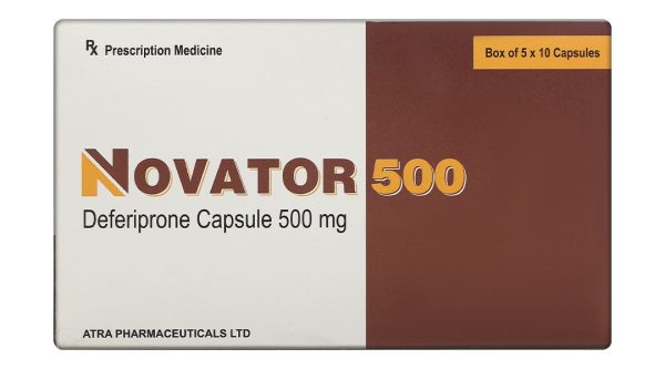 Novator 500 điều trị quá liều sắt ở bệnh nhân thalassaemia (5 vỉ x 10 viên)