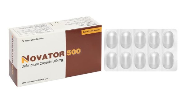 Novator 500 điều trị quá liều sắt ở bệnh nhân thalassaemia (5 vỉ x 10 viên)