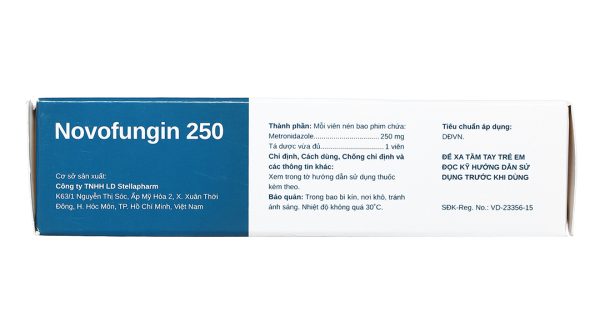 Novofungin 250 phòng, trị nhiễm khuẩn kỵ khí (2 vỉ x 10 viên)