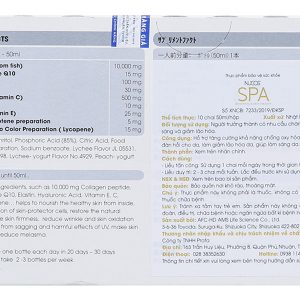 Nước uống Nucos Spa hạn chế lão hóa, làm đẹp da hộp 10 chai x 50ml