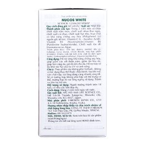 Nucos White New Placenta hỗ trợ trắng da, giảm nám lọ 60 viên