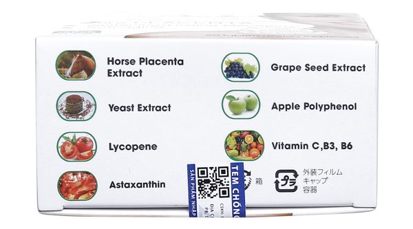 Nucos White New Placenta hỗ trợ trắng da, giảm nám lọ 60 viên