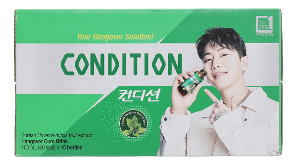 Nước giải rượu Kolmar Condition hỗ trợ giải độc gan, bảo vệ gan hộp 10 chai x 100ml