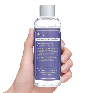 Nước hoa hồng Klairs Supple Preparation Unscented Toner không mùi cấp ẩm cho da chai 180ml