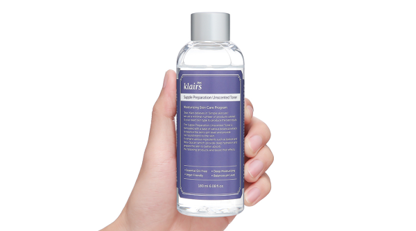 Nước hoa hồng Klairs Supple Preparation Unscented Toner không mùi cấp ẩm cho da chai 180ml