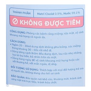 Nước muối Safin sát khuẩn, súc miệng chai 1000ml