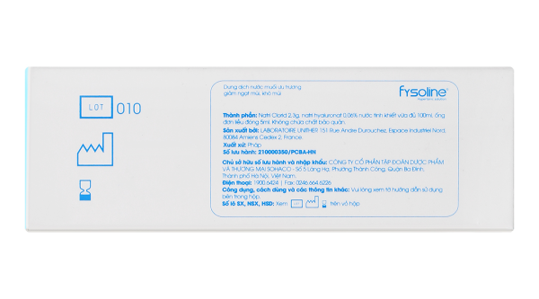 Nước muối sinh lý Fysoline Hypertonic solution giảm ngạt mũi, khô mũi (20 ống x 5ml)