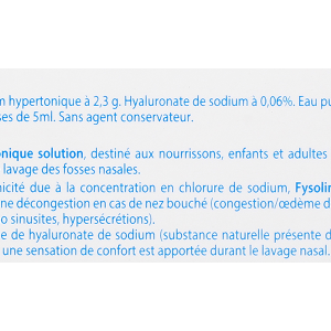Nước muối sinh lý Fysoline Hypertonic solution giảm ngạt mũi, khô mũi (20 ống x 5ml)