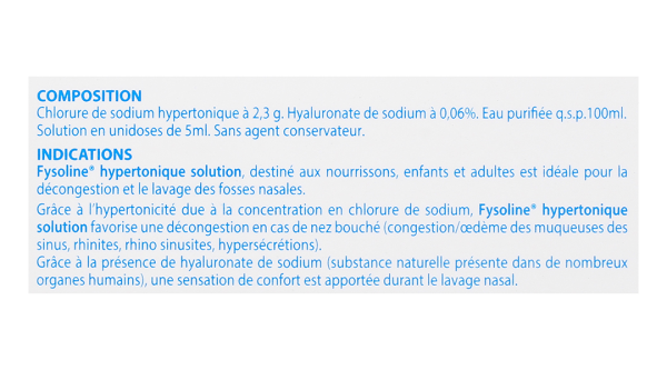 Nước muối sinh lý Fysoline Hypertonic solution giảm ngạt mũi, khô mũi (20 ống x 5ml)