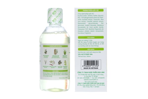 Nước súc miệng dược liệu Ngọc Châu làm sạch, khử mùi hôi chai 350ml