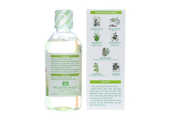 Nước súc miệng dược liệu Ngọc Châu làm sạch, khử mùi hôi chai 350ml