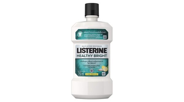 Nước súc miệng Listerine Healthy Bright giúp trắng răng chai 250ml