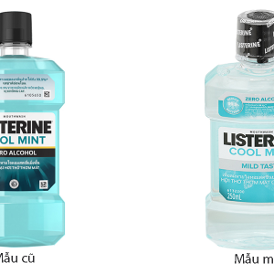 Nước súc miệng Listerine Cool Mint không cay ngừa mảng bám chai 250ml
