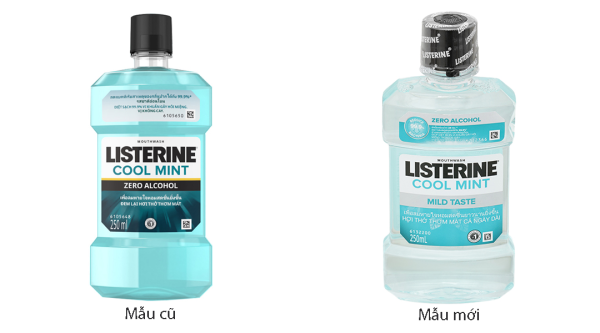 Nước súc miệng Listerine Cool Mint không cay ngừa mảng bám chai 250ml