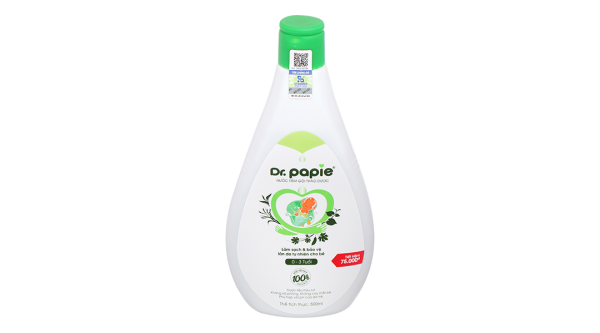 Nước tắm gội thảo dược Dr.Papie ngăn ngừa rôm sảy, mụn nhọt, nổi mề đay cho bé chai 500ml