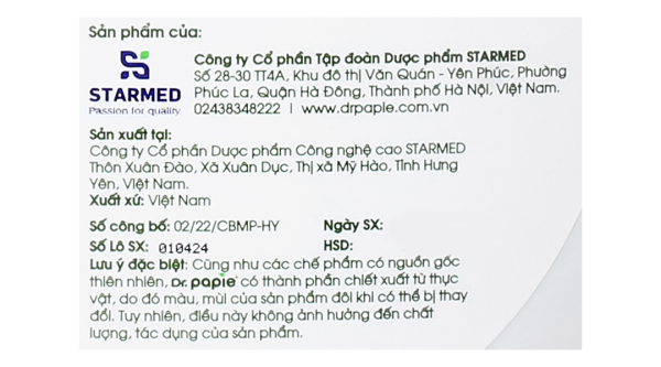 Nước tắm gội thảo dược Dr.Papie ngăn ngừa rôm sảy, mụn nhọt, nổi mề đay cho bé chai 500ml