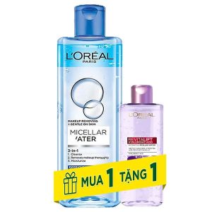 Nước tẩy trang L'Oréal Micellar Water 3 in 1 làm sạch sâu cho da trang điểm chai 400ml